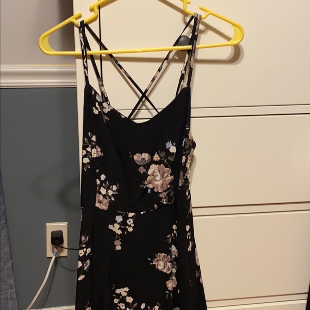 Black floral dress